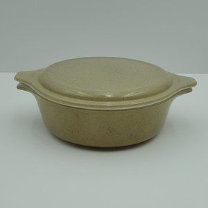 Pyrex Homestead Tan Brown Speckled Casserole Dish with Lid #471 1 Pint